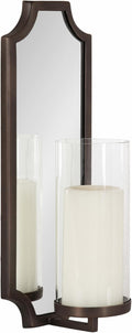 Kate and Laurel Ciel Glam Mirrored Wall Sconce, Modern Scalloped Candle Holder by KateandLaurel