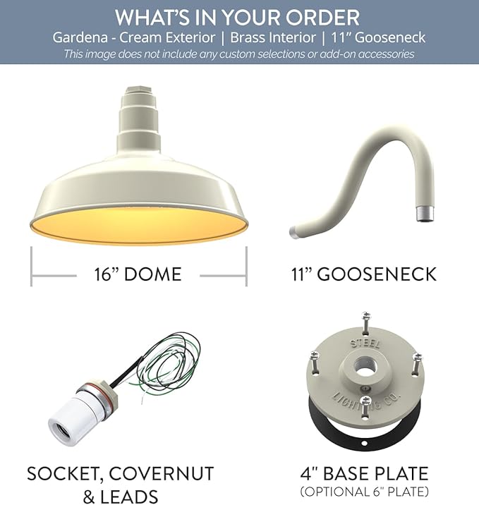 Steel Lighting Co. Gardena Barn Light | Outdoor Wall Mounted | 16" Dome | 11" - Image 6