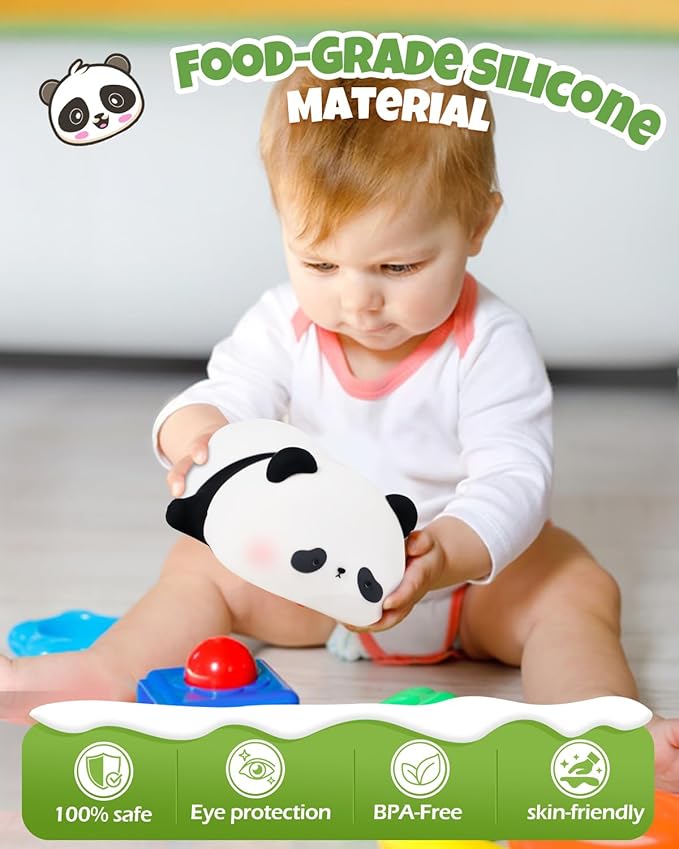 Cute Panda Night Light, Animal Lamp, Food Grade Silicone, Rechargeable - Image 5
