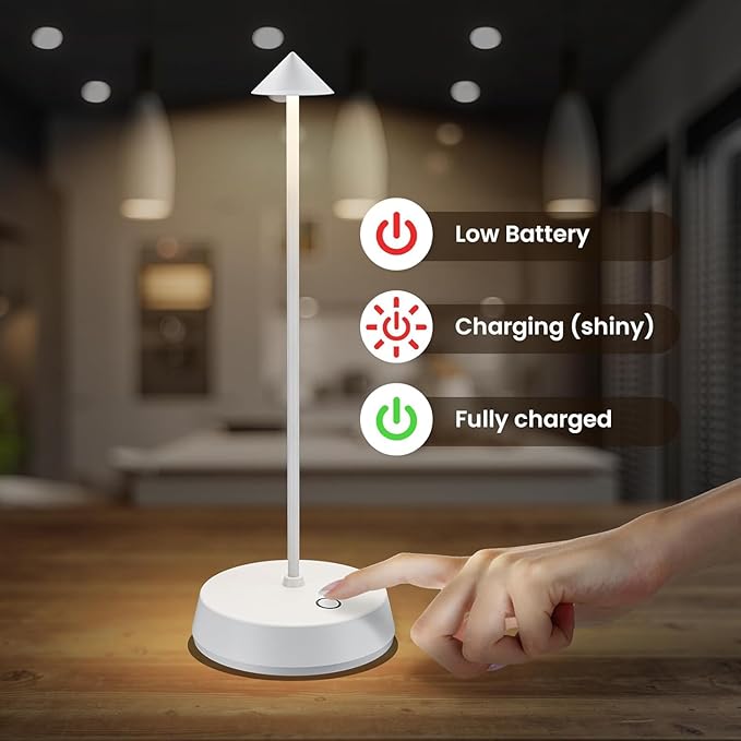 Cordless Table Lamp Rechargeable LED Battery Operated 6000mAh Touch Dimmable - Image 5