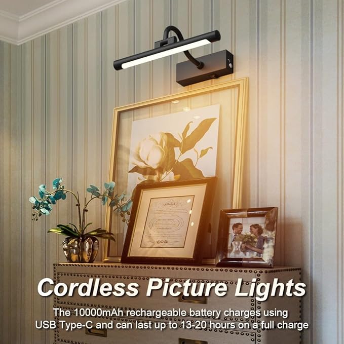 Aipsun 11.8" Picture Lights for Wall Rechargeable, 10000mAh Battery Operated - Image 4