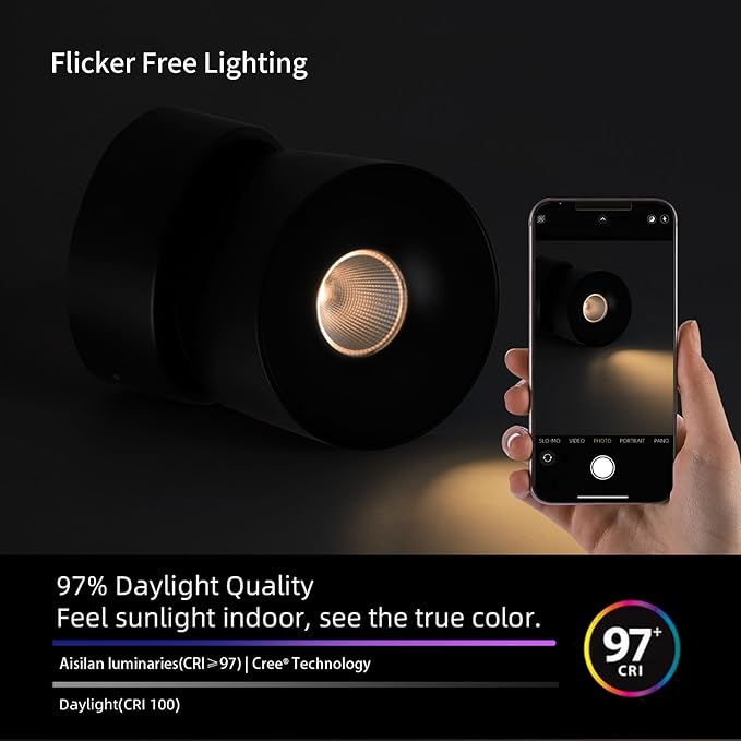 Aisilan Ceiling Spot Lights Indoor, 15W Modern LED Spotlight 350° Directional - Image 8