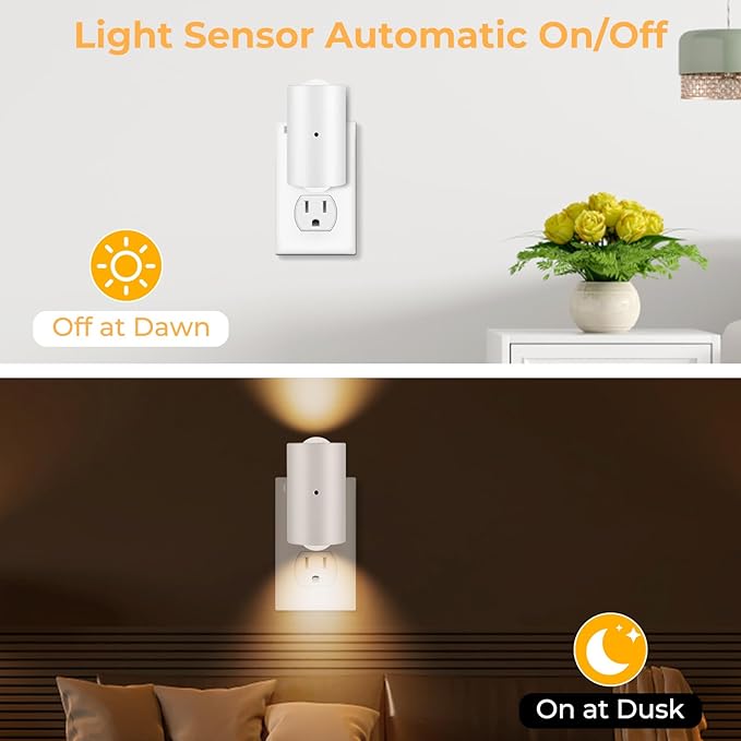 4 Pack Mini LED Night Light, Dimmable Plug-in Wall Light - Image 5