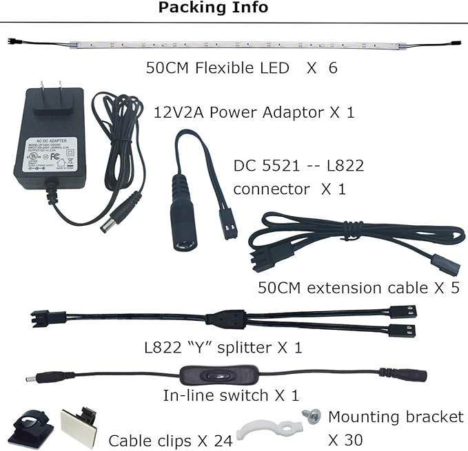 Litever Under Cabinet Lighting Kit, 1800 Lumen, Warm White 2700K. Suitable - Image 2