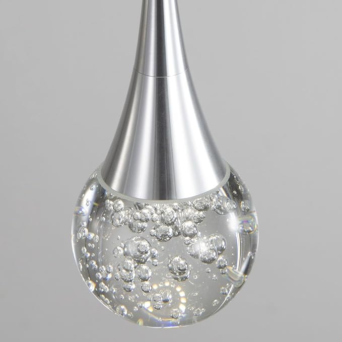 3-Lights Modern Pendant Lights for Kitchen Island LED Dimmable Crystal Glam - Image 9