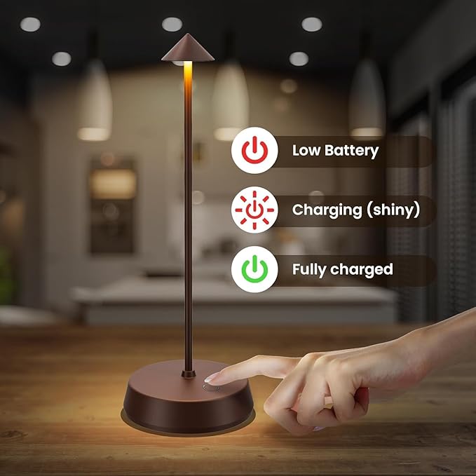 Cordless Table Lamp Rechargeable LED Battery Operated 6000mAh Touch Dimmable - Image 5
