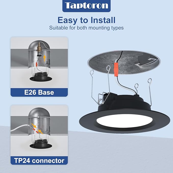 Recessed Lighting 5/6 Inch Color Changing LED Black Can Lights - Image 6