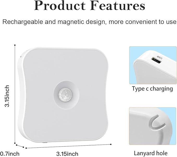 Rechargeable Motion Sensor Light Indoor Stair Lights Rechargeable Battery Night - Image 3