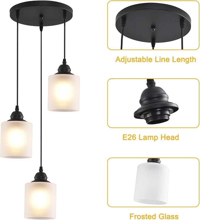 3 Lights Industrial Pendant Light - Image 7