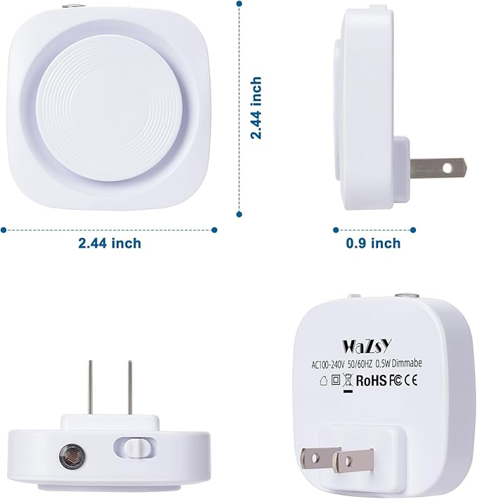 White Night Lights Plug into Wall, 4 Packs Dimmable Night Light - Image 7