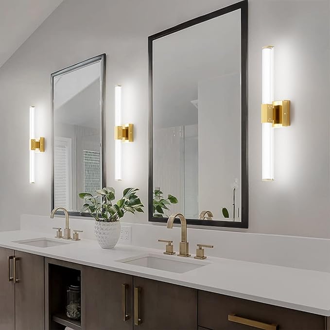 Ralbay 24inch Gold Bathroom Vanity Light Bar 22W Modern LED Vanity Lights Gold - Image 2