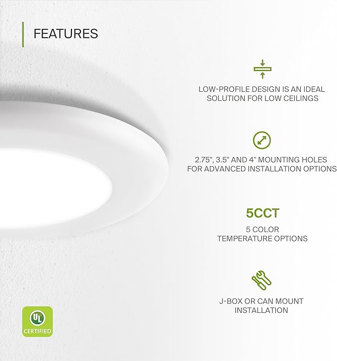 ASD 12 Pack LED Disk Lights 4 Inch, 10W 5CCT 2700K-5000K 685LM CRI90+, Dimmable - Image 3