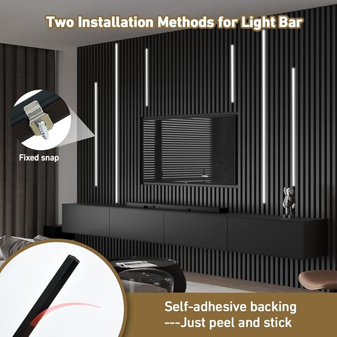 LED Recessed Lighting Kit, 6 Pack Self-Adhesive COB LED Light Bar, Cold White - Image 4