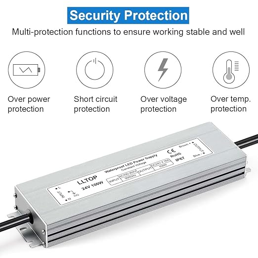 LED Driver 100 Watts 100-264V AC to 24V DC 4.16A Power Supply Waterproof Low - Image 2