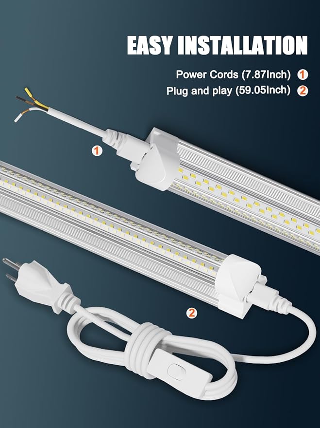 6 Pack 100w 8ft Led Shop Light, Super Bright 15000lm 5000k V Shape 8' Led Shop - Image 4