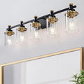 5-Lights Bathroom Light Fixtures, Brushed Gold Bathroom Light Fixtures by AIXIALIN