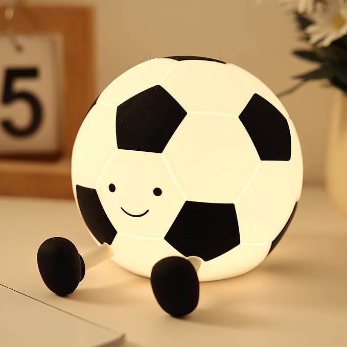 YISUN Soccer Night Light for Boys Light Up Football Lamp Dimmable Rechargeable by YISUN
