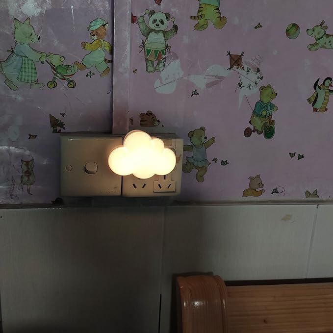 AUSAYE LED Night Light Plug in Lamp Light Sensor Cloud Night Light - Image 2