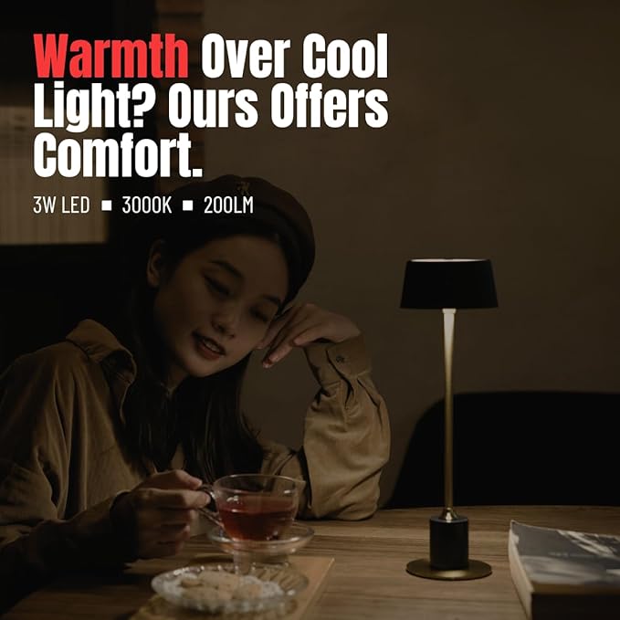 Cordless Lamp Set of 2, Rechargeable and Battery Operated, Powered by 4000mAh - Image 3