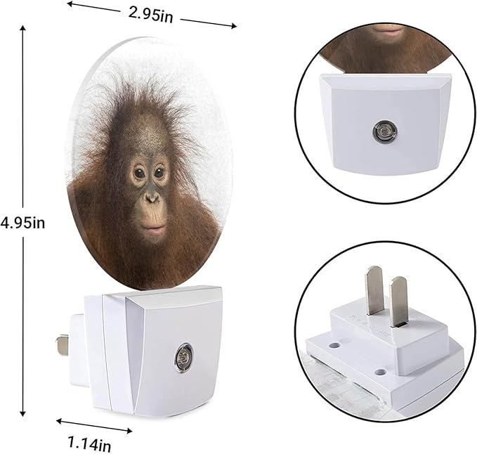 EKOBLA Funny Monkey LED Night Light Ape Wildlife Animal Dusk to Dawn Plug-in - Image 3