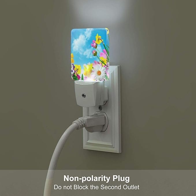 Yellow Petunias and White Sunflower Night Light, Plug-in Nightlights Auto - Image 5