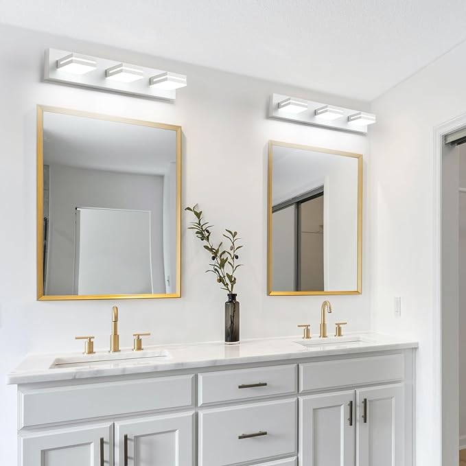 SineRise LED Modern Bathroom Vanity Light Fixtures, Matte White Modern Acrylic - Image 4
