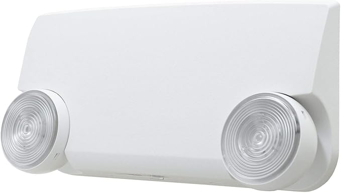 LFI Lights | Compact Emergency Light | White Housing | Two LED Adjustable Round by LightFixtureIndustries