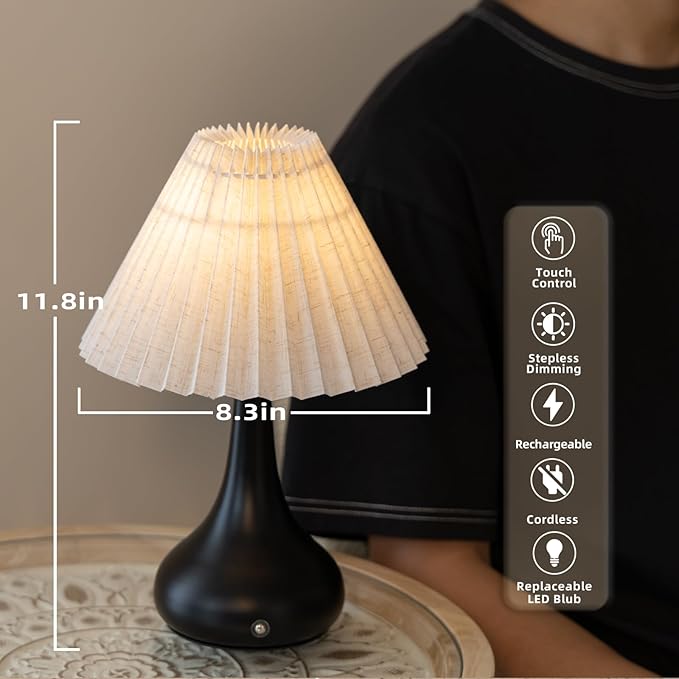 MJ PREMIER Cordless Lamp, Rechargeable Table Lamp - Image 4