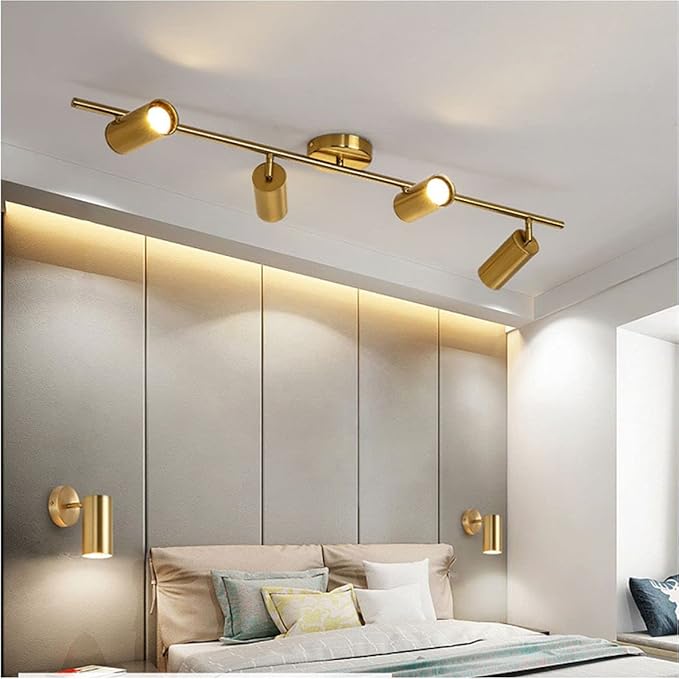 BOKT Modern Gold 4-Lights LED Track Lighting Kit Brushed Brass Flush Mount - Image 7