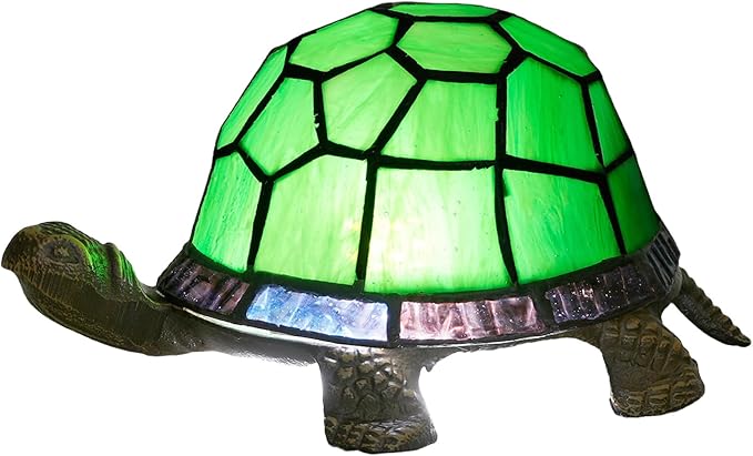 Tiffany Style Turtle Table Lamp Green Stained Glass Lamp Kids Children Animal by NUODITOSLAMP