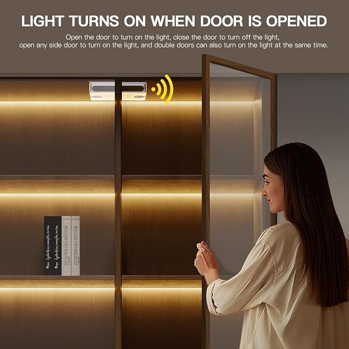 COB LED Strip Lights 12V, 6-in-1 Door Sensor Control Under Cabinet Lighting Kit - Image 4