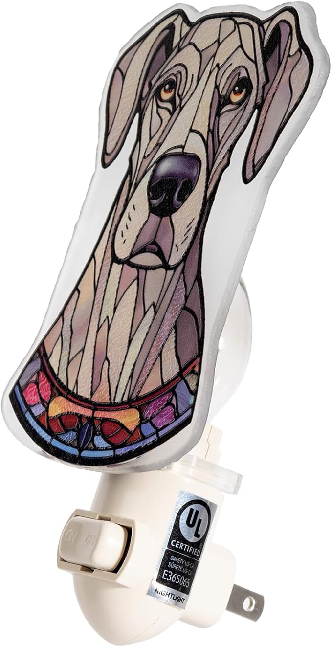Great Dane Dog Shaped Night Light – Stained Glass Styled Cutout Design – - Image 5