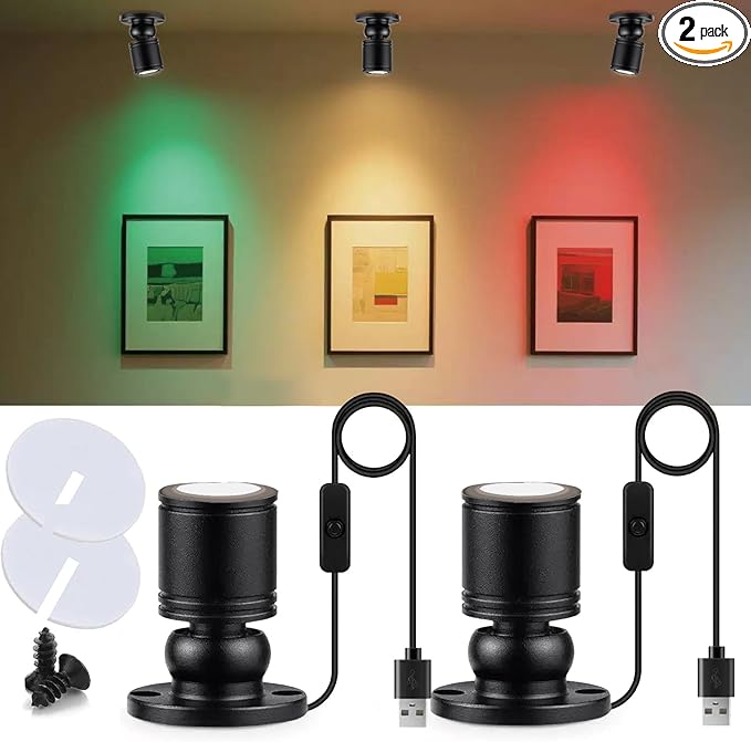 USB Powered Mini Spotlights for Displays 2-Pack – 5V Small LED Spot Lights by Unknown