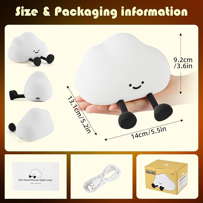 YISUN Cloud Night Light, Cute Silicone Nightlight - Image 3