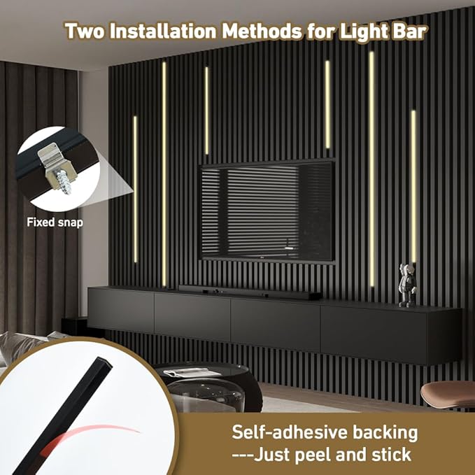 LED Recessed Lighting Kit, 6 Pack Self-Adhesive LED Light Bar, Warm White 3000K - Image 4