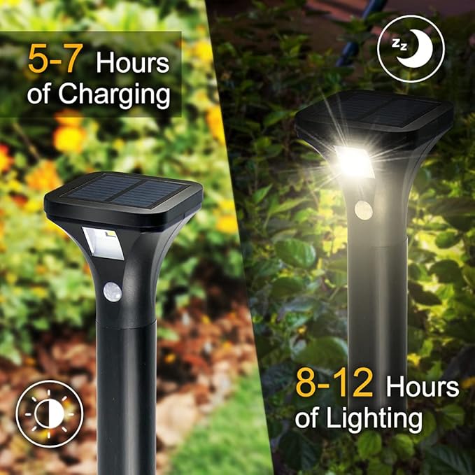 LED Solar Powered Motion Sensor Pathway Lights, Battery Powered Outdoor - Image 5