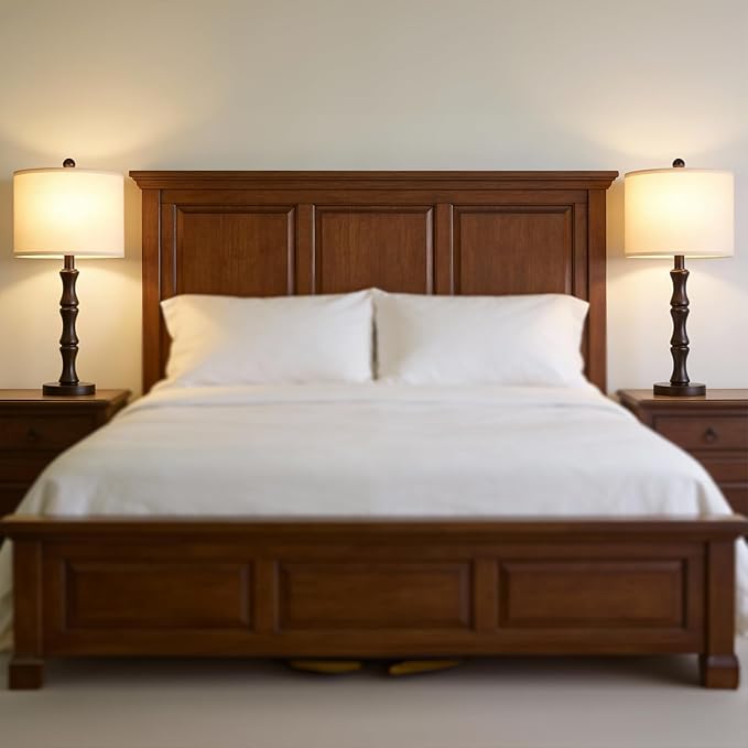 BOBOMOMO 25" Classic Table Lamps Set of 2, Farmhouse Nightstand Lamps - Image 7