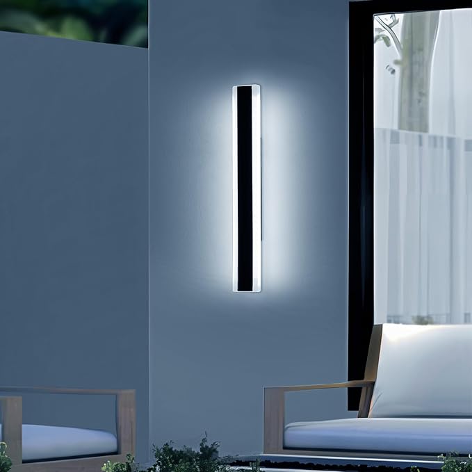 23.6inch Modern Outdoor Light Fixture, 3000K-6000K Dimmable Wall Sconce - Image 6