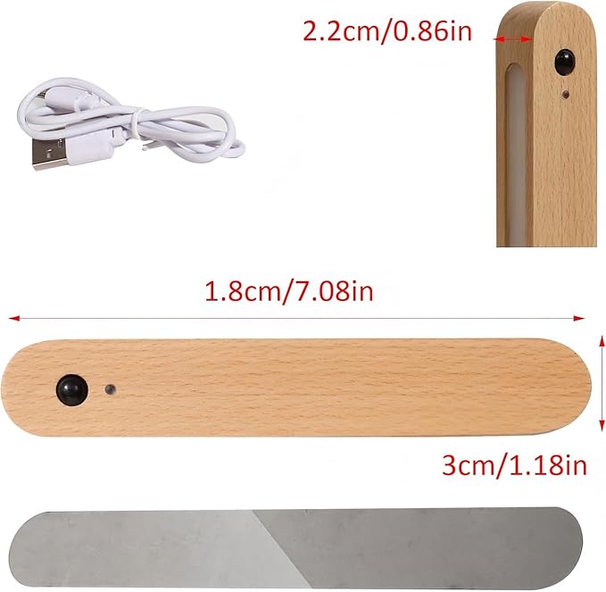 LED Motion Sensor Night Light Battery Operated Wall Light-USB Rechargeable - Image 5
