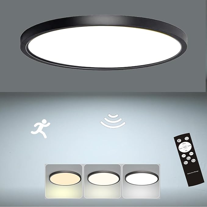 12 Inch Motion Sensor Ceiling Light Indoor Wired, Motion Activated Flush Mount by Unknown