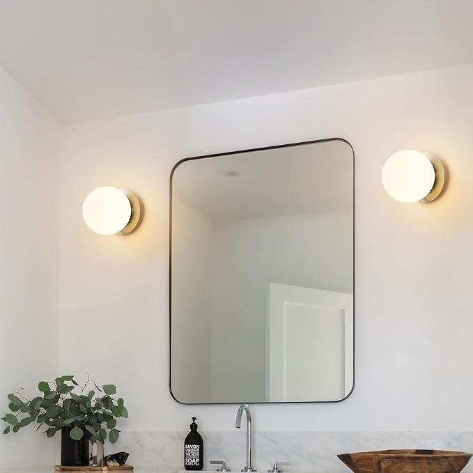 Modern Glass Globe Wall Sconce: Brushed Nickel Single Light - Image 6