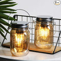 Outdoor Mason Jar Lights Hanging, Battery Operated Vintage Glass Light by MJPREMIER