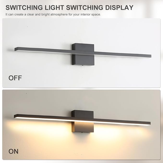 Bathroom Light Fixtures Over Mirror, 36 Inch Black Bathroom Vanity Light - Image 7