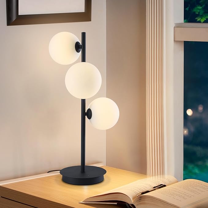 Mid Century Modern Table Lamp, 3 Lights Contemporary Bedside Lamp - Image 5