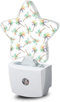 Watercolor Rainbow Coconut Tree Night Light, Dusk to Dawn Smart Sensor by Losthll