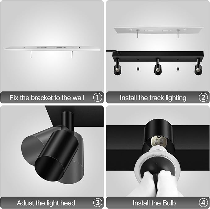 Plug in Track Lighting, Rotatable Track Head, Plug in Ceiling Light Kitchen - Image 8