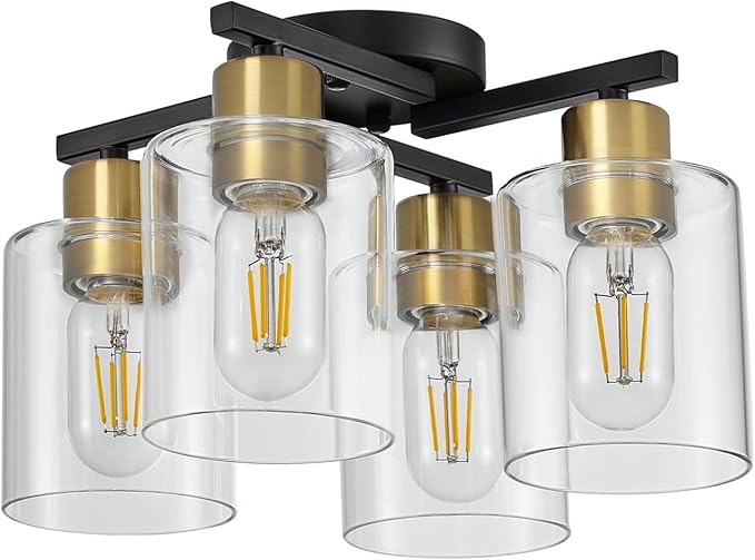 4-Light Semi Flush Mount Ceiling Light, Farmhouse Ceiling Light by DIDUIOlightingfixtures