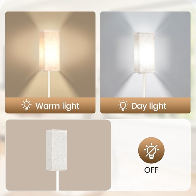 Floor Lamp, Pole Lamp with Foot Switch, Modern Standing Lamp Shade, Minimalist - Image 4