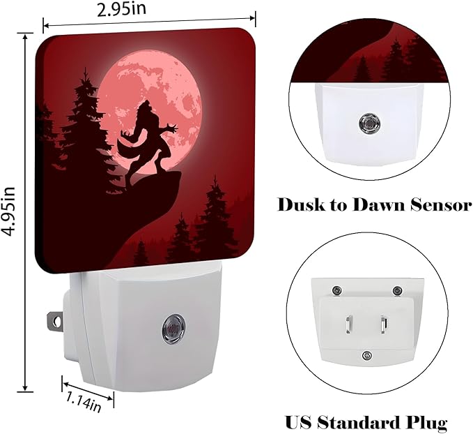 Blood Moon and Werewolves Night Light, Plug-in Night Lights - Image 2