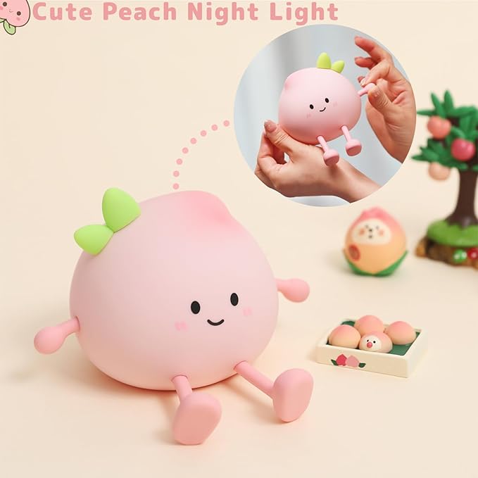 AVEKI Cute Peach Soft Silicone Kids Night Light - Image 7